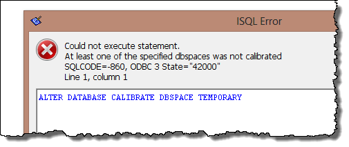 Error Message - SQLCODE-860